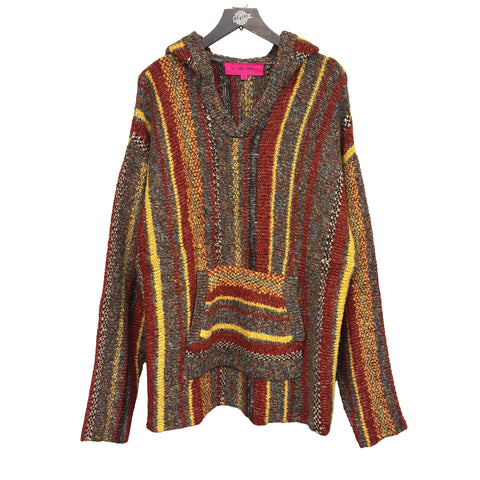 THE ELDER STATESMAN CABIN STRIPE BAJA HOODIE CABIN STRIPE MULTI