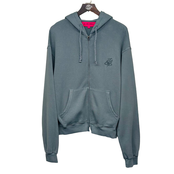 THE ELDER STATESMAN DAILY ZIP HOODIE STORM