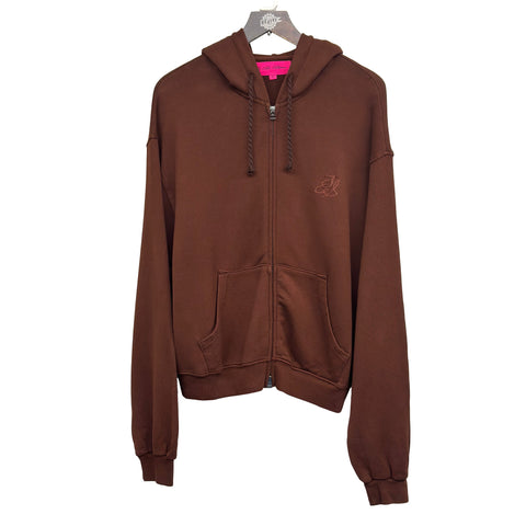 THE ELDER STATESMAN DAILY ZIP HOODIE WENGE