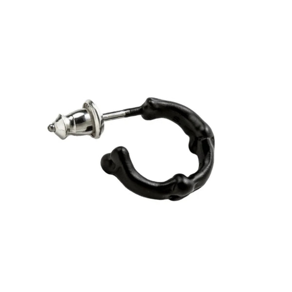 TAKAHIROMIYASHITA TheSoloist. bone shaped earrings. black
