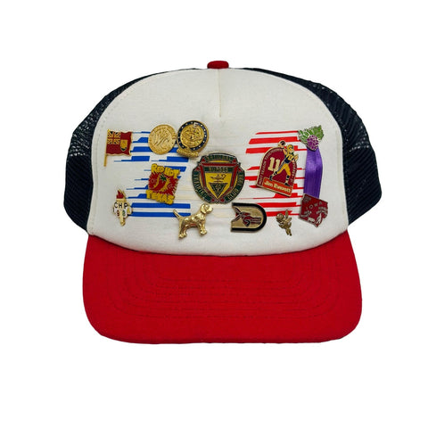 SECND SLF VINTAGE PIN AMERICANA TRUCKER WHITE / RED #3