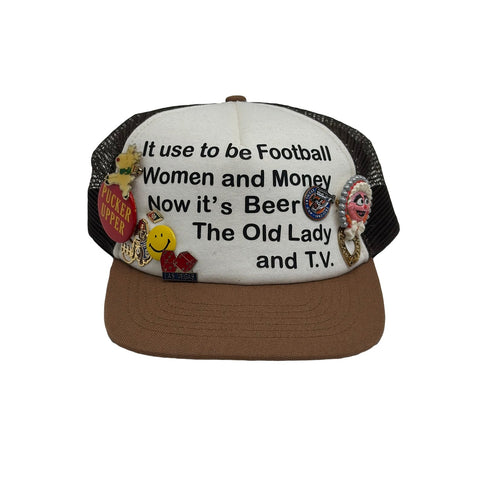 SECND SLF VINTAGE PIN AMERICANA TRUCKER WHITE / BROWN