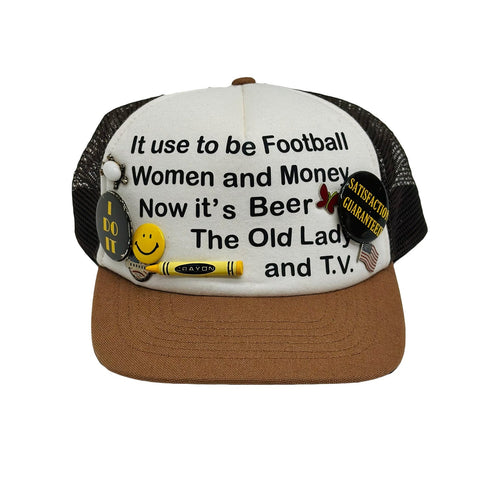 SECND SLF VINTAGE PIN AMERICANA TRUCKER WHITE / BROWN #4