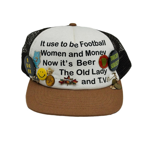 SECND SLF VINTAGE PIN AMERICANA TRUCKER WHITE / BROWN #3