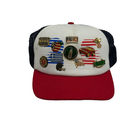 SECND SLF VINTAGE PIN AMERICANA TRUCKER WHITE / RED