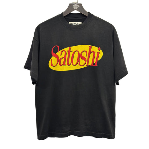 SATOSHI NAKAMOTO SITCOM TEE WASHED BLACK