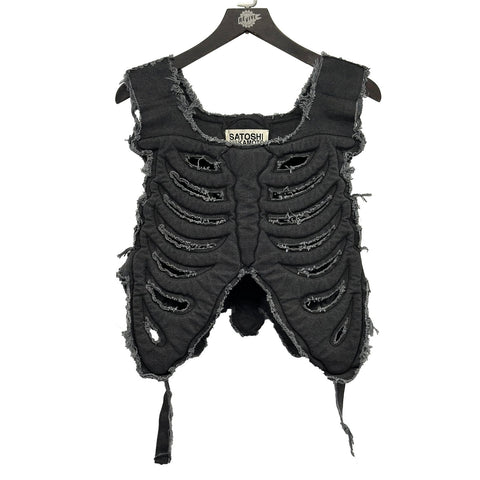 SATOSHI NAKAMOTO SKELETON VEST BLACK