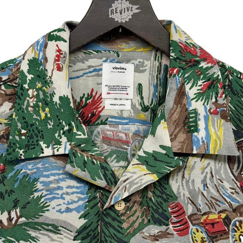 VISVIM CROSBY SHIRT S/S WASHI CHIRIMEN IVORY