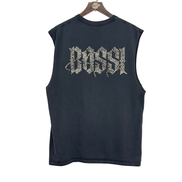BOSSI VINTAGE SKULL CUTOFF TEE BLACK