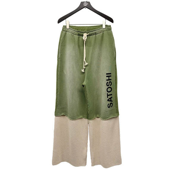 SATOSHI NAKAMOTO DOUBLE LAYER SWEATPANT GREEN