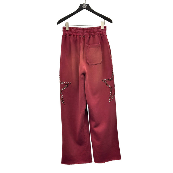 SATOSHI NAKAMOTO STAR STUDDED SWEATPANT BURGUNDY